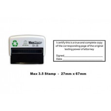 Power of Attorney Stamp 27 x 67mm - Max 3.5